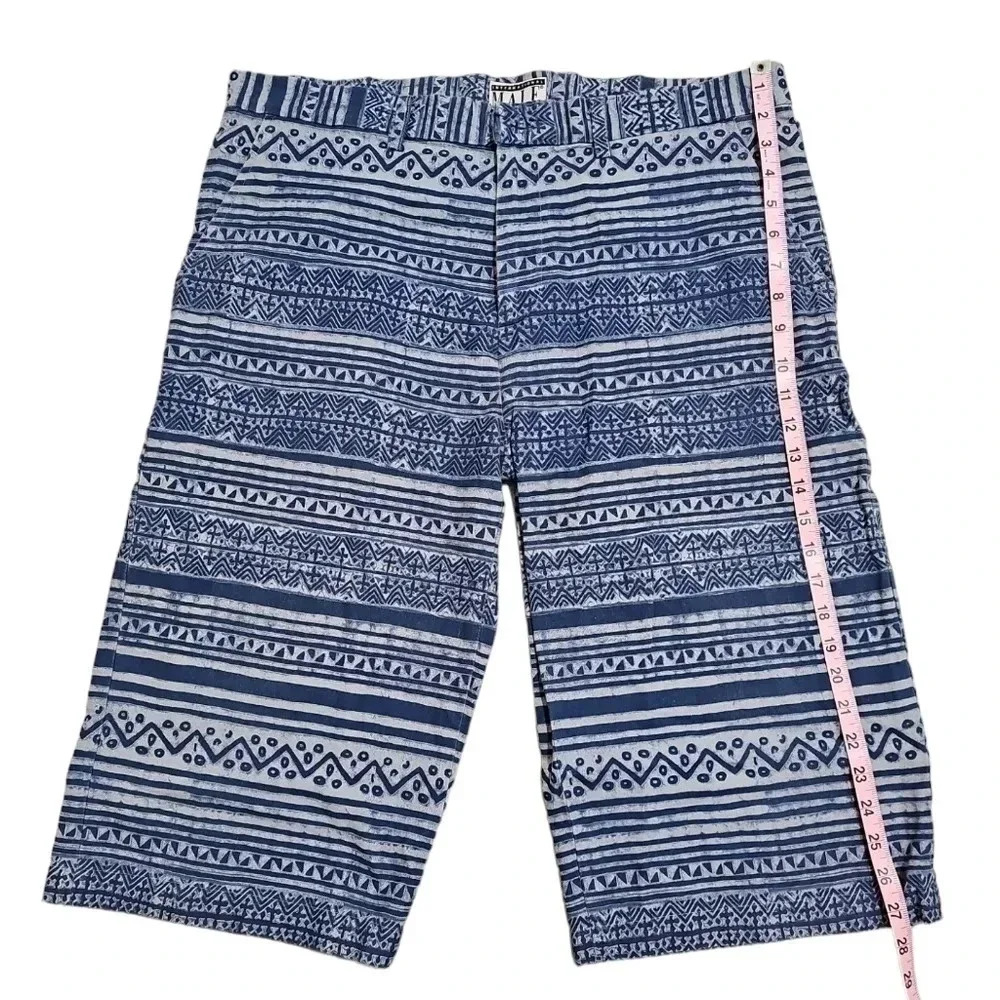 International Male 36 Vintage 90s Aztec Print Cotton Shorts Rare Boho Surfwear - Picture 6 of 7